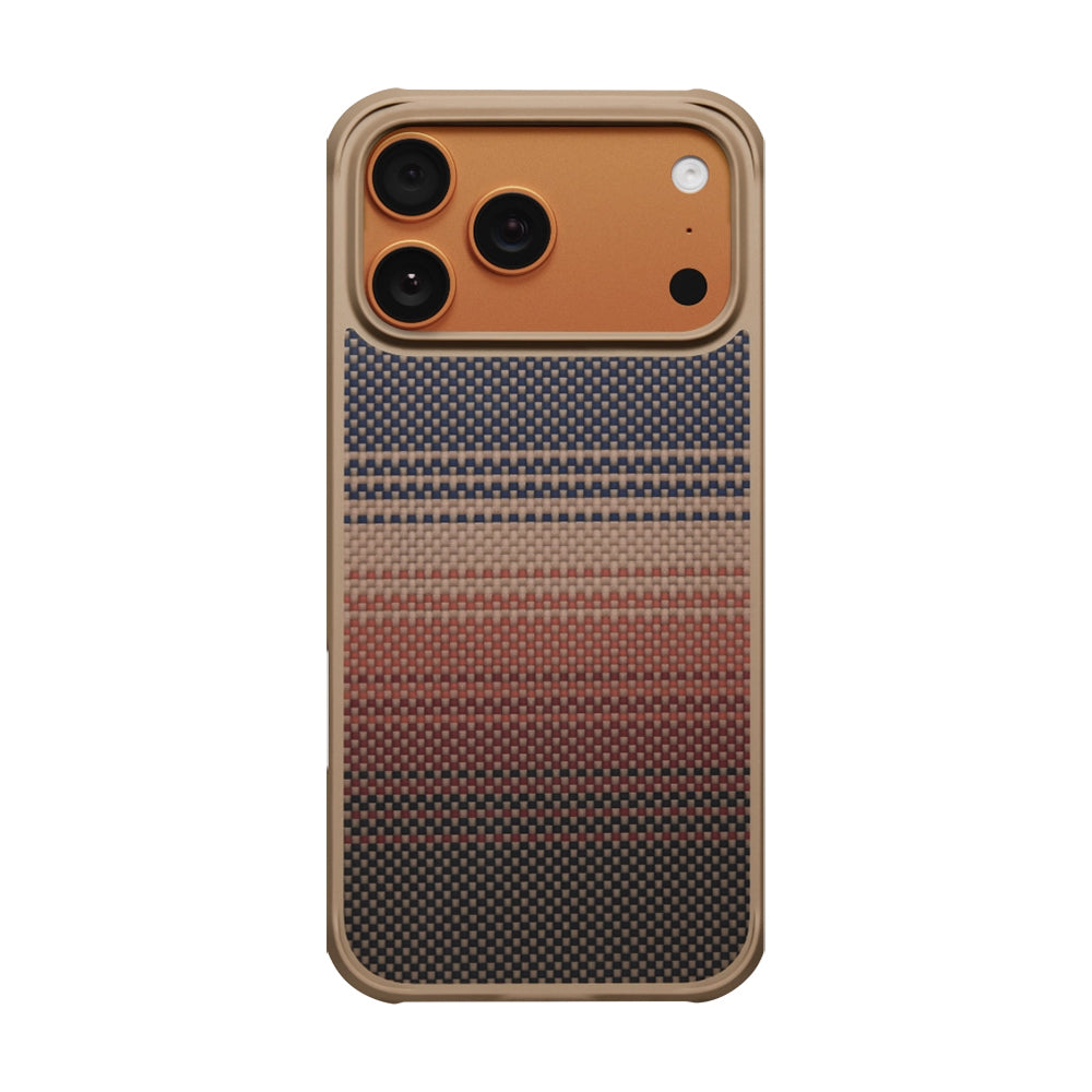 Pitaka Tactile Woven Sunset-Moonrise Aramid Pro Guard Serisi iPhone 17 Pro Max M-safe Şarj Özellikli Kılıf Pitaka Tactile Woven Sunset-Moonrise Aramid Pro Guard Serisi iPhone 17 Pro Max M-safe Şarj Özellikli Kılıf